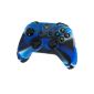 Cover protection Pro Assecure soft blue camouflage silicone case for Microsoft Xbox Controller One shock absorber rubber with ribbed handle (Electronics)