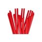 135 straws for cocktail shake straws Ø 8 mm x 25 cm red straws (household goods)