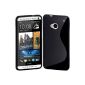 Dealgadgets TPU Case for HTC One M7 - Silicon Case Cover Protector Case Black (2013 Release 4.7-inch display) (Electronics)