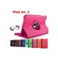 King Cameleon PINK DARK / FUSCHIA AIR for Apple iPad 2 - COVER Cover Multi Angle ROTARY 360 - Many colors available - SMART COVER Shell Case PU LEATHER, 360 ° rotation, Stand, magnetic / magnet to standby - 1 PEN FREE !!!  (Office supplies)