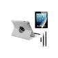 kwmobile® Premium leatherette bag Cover 360 ° for Apple iPad 2/3/4 in WHITE + High quality Screen Protector + 2in1 Stylus
