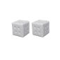 Pouf white padded cube (lot of 2)
