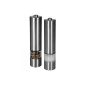 Design 2x electric stainless steel salt and pepper mill with ceramic grinder & LED light