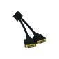 0.2m cable DVI Splitter - 24k Gold Plated - Single DVI-D (male) dual DVI-D (female) - Split your image on two monitors DVI - Color Black - Fully molded hood / plugs (Electronics)