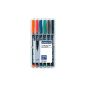 Staedtler 318 WP6 fine writer Universal pen Lumocolor permanent, about 0.6 mm, 6 colors (Office supplies & stationery)