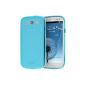 doupi® PerfectFit TPU Case for Samsung Galaxy S3 i9300 with built-in dust-plugs (Blue) Dust Matt Clear Case silicone shell Bumper Cover Matt Transparent blue + bonus (1x Screen Protector) (Electronics)