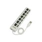 Extension Multi USB 2.0 ports HUB 7 ports + 7 LED lamps switches for laptop tablet computer - White