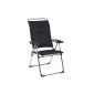 Lafuma padded folding chair, adjustable backrest, Cham'elips Air Comfort, Acier (Black), LFM2472-6589 (garden products)