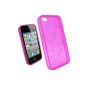 iGadgitz Crystal Gel (Thermoplastic Polyurethane TPU) permanent protection Skin Case Cover Skin in Pink Pink Motif butterflies for Apple iPhone 4 HD 16gb & 32gb + Screen Protector (Electronics)