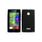 Microsoft Lumia 532 / Microsoft Lumia 532 Dual SIM Silicone Protective Skin Cover Case (Matte Black) (Electronics)