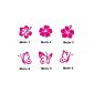 Wall Decal Wall Sticker Hibiscus flowers Hibiscus flowers butterflies Flower 4 pieces 6motiv 30 colors (pink 041, image 3)