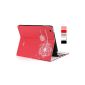 HooToo® - Protective Case for Apple iPad 2 and iPad 3 and iPad 4 with Smart Cover Function / Function on / standby compliant, adjustable support position, clear Red (Electronics)