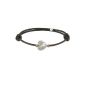 Jewellery Chicks - Bracelet Petit Coeur de Nacre and Pearl Gold plated - Link Dark Brown (Jewelry)