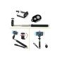 Portable expandable Selfie Stick monopod kit with adjustable phone holder Fixed Mount + Bluetooth Remote Controller + Mini Tripod for iPhone 6, iPhone 6 Plus 5s 5c 5 4 s 4, Samsung and other smartphones within 5.5 