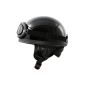 Strong H110 vintage motorcycle helmet with goggles in black high gloss Size XL (61cm)