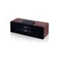 August SE50 Stereo Speaker 30W (2x15W) NFC with Bluetooth FM Radio & Clock wood finish - Speaker Boombox Wireless with Aux jack for non-Bluetooth device - Compatible with iPhones, Samsung, Galaxy, Nokia, HTC, Blackberry, Google, LG Nexus, iPad, Tablets, Cell Phones, Smartphones, PC's, Laptops etc (Black) (Electronics)