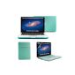 GMYLE (R) Turquoise Blue 4 in 1 rubber (rubber coated) hard shell case - soft sleeve protective bag and Silicon keyboard - 13-inch Clear LCD Screen Protector - for MacBook Pro 13 inch (Personal Computers)