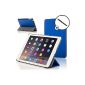 ForeFront Cases® New Apple iPad Air Leatherette Case Cover / Stand - Magnetic Auto Sleep / Wake function for 2013. iPad Air + WiFi 16GB, 32GB, 64GB, 128Gb - incl. Stylus pen - Blue (Electronics)