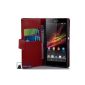 Cadorabo!  Sony Xperia Z (1st generation) Leather Cover book style in red (Electronics)
