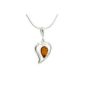 Nova Silver - aj / p11c - Pendant Women - Heart - Silver Gr 4.6 - Amber (Jewelry)