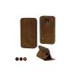Media Devil Samsung Galaxy S5 Leather Folio (Rustic Brown [Special Edition]) - Artisancover shell made of genuine leather with integrated European state and business card slots (Wireless Phone Accessory)