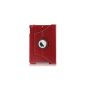 Khomo 360 Degrees iPad Case Cover Air - Red Synthetic Leather with Magnetic Closure for Apple iPad 5 Air (Accessory)
