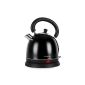 Klarstein 2200W Kettle in Retro Design kettle black (stainless steel, cool-touch handle, 1.8l)