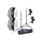 Umbrella Mounting Kit Digital Flash Polaroid Pro Studio includes: two (2) light stands robutes air cushion, two (2) inner side umbrellas white satin black cover with removable, two (2) umbrella adapters one (1) Luxury pro bag (Electronics)