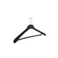 10 x Plastic hangers / Jackets - costume strap black, slightly curved with bar and shoulder dissemination (48 mm), 48 cm (household goods)