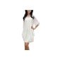 DJT Fashion Mini Dress PlissšŠe Chiffon Tunic 3/4 Sleeve Chiffon Dresses Women White L (Clothing)
