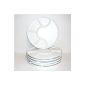 CCF Starry Earth - Fondue plates 6 x 25 cm * Ceramic White (Kitchen)