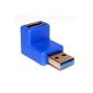 USB 3.0 SuperSpeed ​​Right Angle Adapter A Female To A Female (Personal Computers)