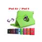 King Cameleon GREEN for Apple iPad 5 AIR - cover rotatable - many colors available - Smart Cover Flip Stand Case Cover cowhide 360 ​​rotating magnetic / magnetic offered to standby -Stylus Pen Tablet (Electronics)