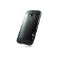 PULSARplus TPU Protector Case for HTC One M8 (model 2014) Black Carbon Design Cover in black (Electronics)