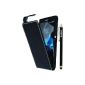 BAAS® Case Sony Xperia Z Black Leather Case Cover + valve 3x Screen Protector Film + Stylus for Capacitive Touch Screen (Electronics)