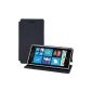 kwmobile® Practical and chic FLIP COVER Cover for Nokia Lumia 925 in Black (Wireless Phone Accessory)