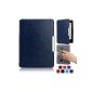 Ganvol sleeve for Kindle Paperwhite 2012/2013 Leather Folio Leather Case Skin Cover Leather Case Cover with Sleep / Wake Smart Cover function dark blue (Wireless Phone Accessory)