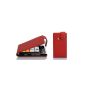 Case Cover Shell PU Leather Flip Style for Nokia Lumia 900 in red (Wireless Phone Accessory)