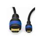 deleyCON 3m micro HDMI cable HDMI 2.0 / 1.4a compatible with high-speed Ethernet (Neuster Standard) ARC 3D 4K Ultra HD (1080p / 2160p) (Electronics)