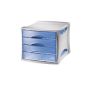 Esselte Intego Block Rating 4 drawers Polystyrene - Grey / Light Blue Translucent (Office Supplies)