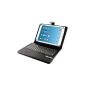 Universal kwmobile® of high quality leather with integrated Bluetooth keyboard for Apple iPad 2 3 4 Air / Samsung Galaxy Tab 10.1 3/4 Tab 10.1 / 10.1 Note 2014 / Lenovo IdeaTab S6000 / Asus Memo Pad 10 FHD / Sony Xperia Tablet Z Black - format (Electronics)