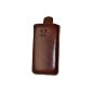 Original Suncase genuine leather bag (flap with retreat function) for Motorola Pro / Pro + in Brown (Accessories)