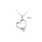 Adornment Collier HEARTBEAT Swarovski Crystal Ear Studs and 3 
