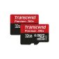 Transcend Class 10 UHS-I SDHC 32GB microSD memory card with SD adapter (45MB / s read speed, 2-Pack) [Amazon Frustration-Free Packaging] (Personal Computers)