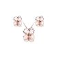 Fashion Plaza - Rose Gold Plated Email White Flower Earring and Pendant Necklace Set S59 - Women (Jewelry)