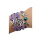Infinity bracelet Tree of Life and Pearl Dove / Infinity / One Direction / Love - Purple / Silver (Jewelry)
