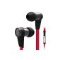 deleyCON SOUND TERS S6-M - Headset Earphones - In-ear design headset with microphone and control function for phone / listening to music - Red (Electronics)