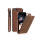 Blumax® Ultraslim Flipcase Leather Flip Cover Case Skin Case for Apple iPhone 5 / iPhone 5s USED antique brown genuine leather mobile phone case with magnetic closure (Electronics)
