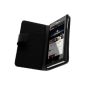 Avizar - Shell Case for Sony Xperia J Flap Pouch Wallet Leather - Black (Electronics)