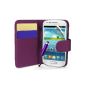 Purple Supergets Case for Samsung Galaxy S3 Mini I8190 book style flap pocket in leather look with card slot and magnetic closure Case Flip Case, protector, cleaning cloth, mini stylus (electronic)